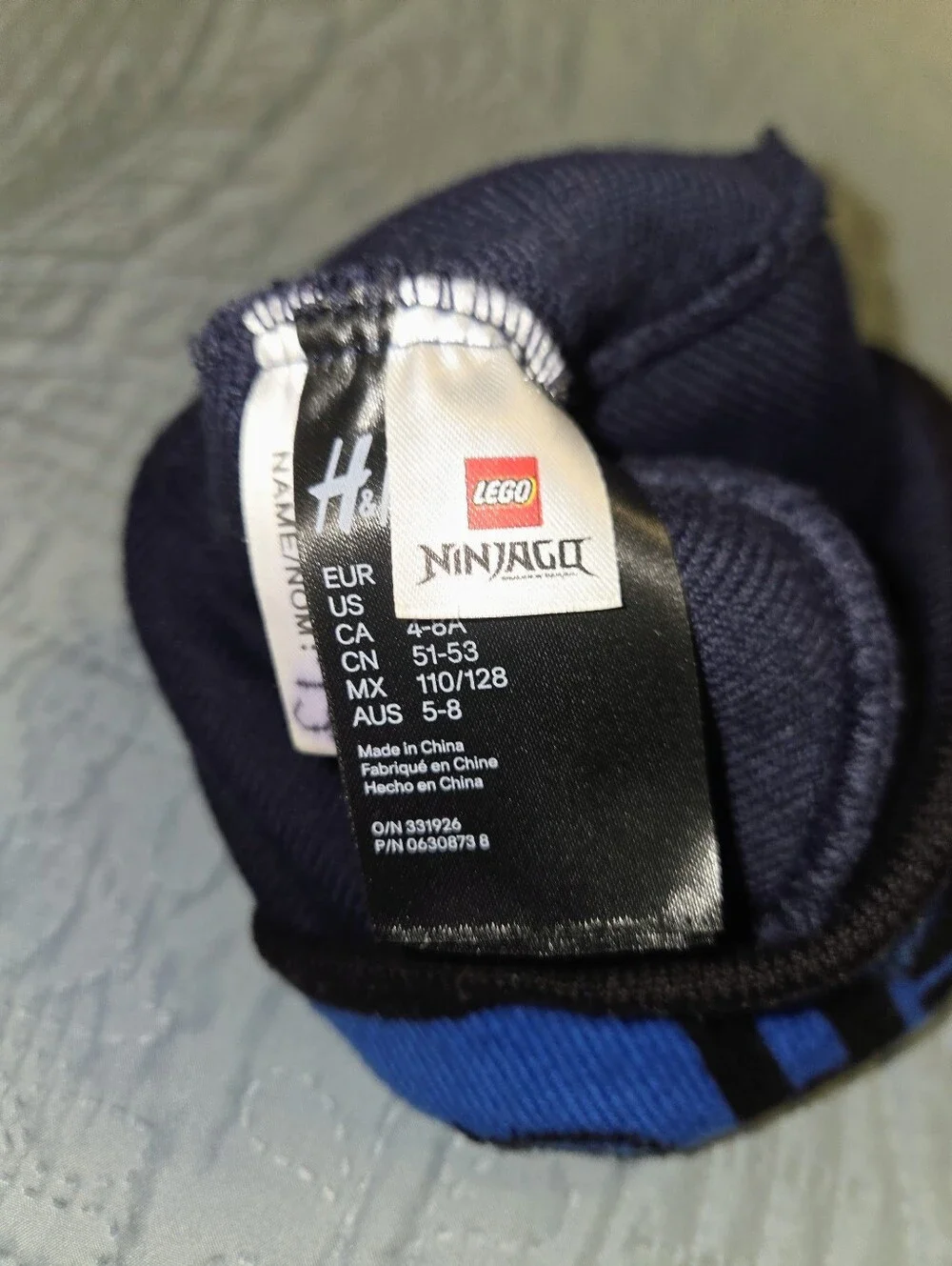 H&M Lego Ninjago Boy's 4-8Y Knit Beanie